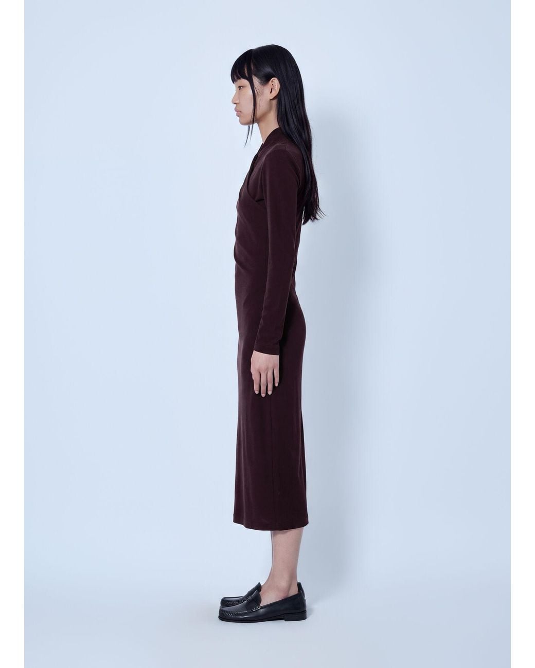 Max Mara Blue Asymmetric Draped Dress