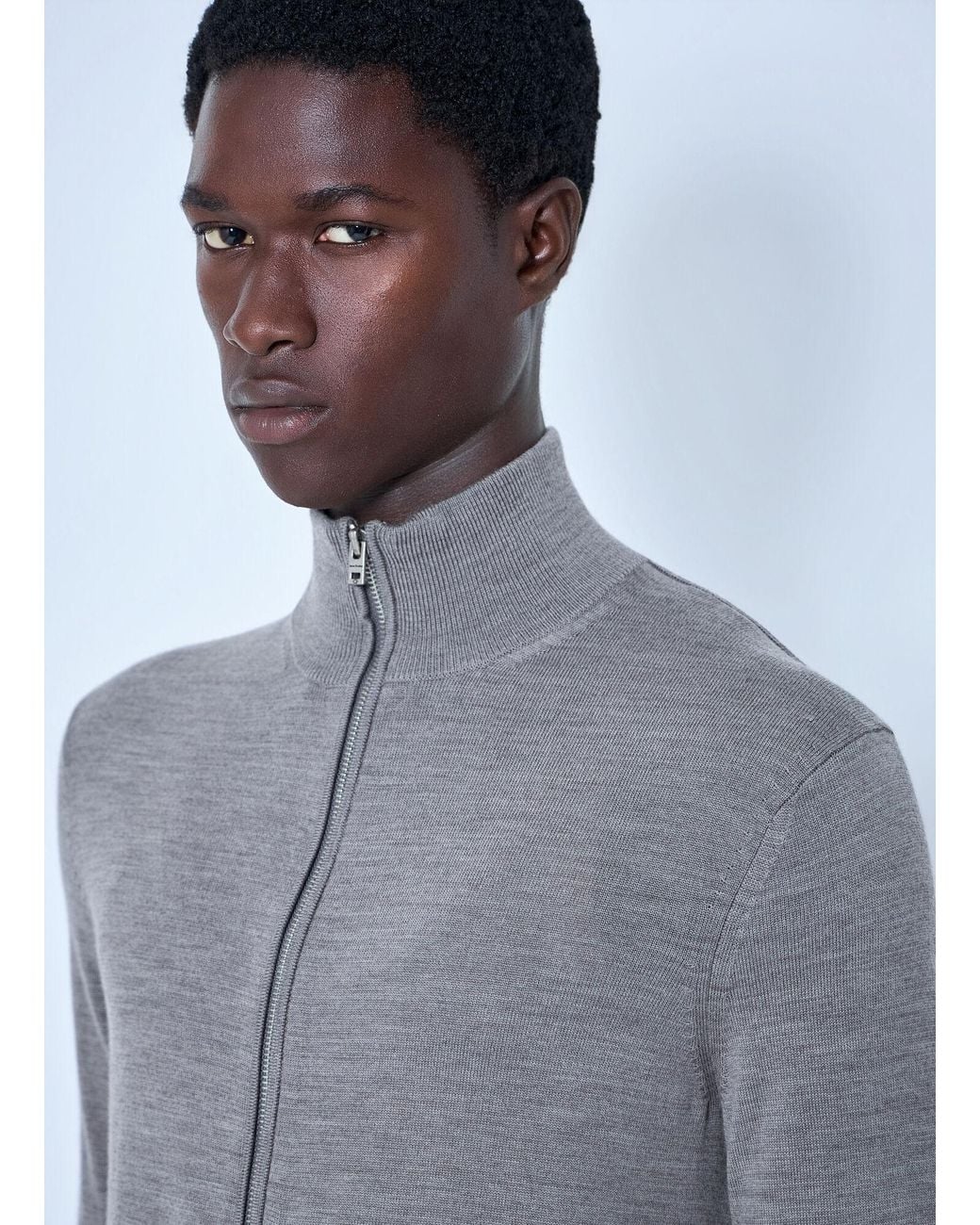 Acne Blue Zip-Up Bow Logo Cardigan for men