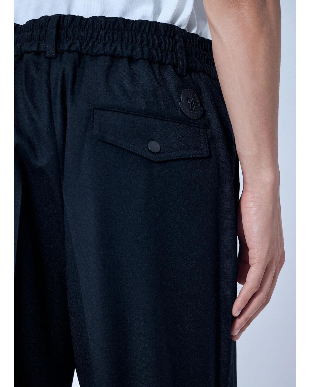 Moncler Blue Tailored Wool Trousers for men