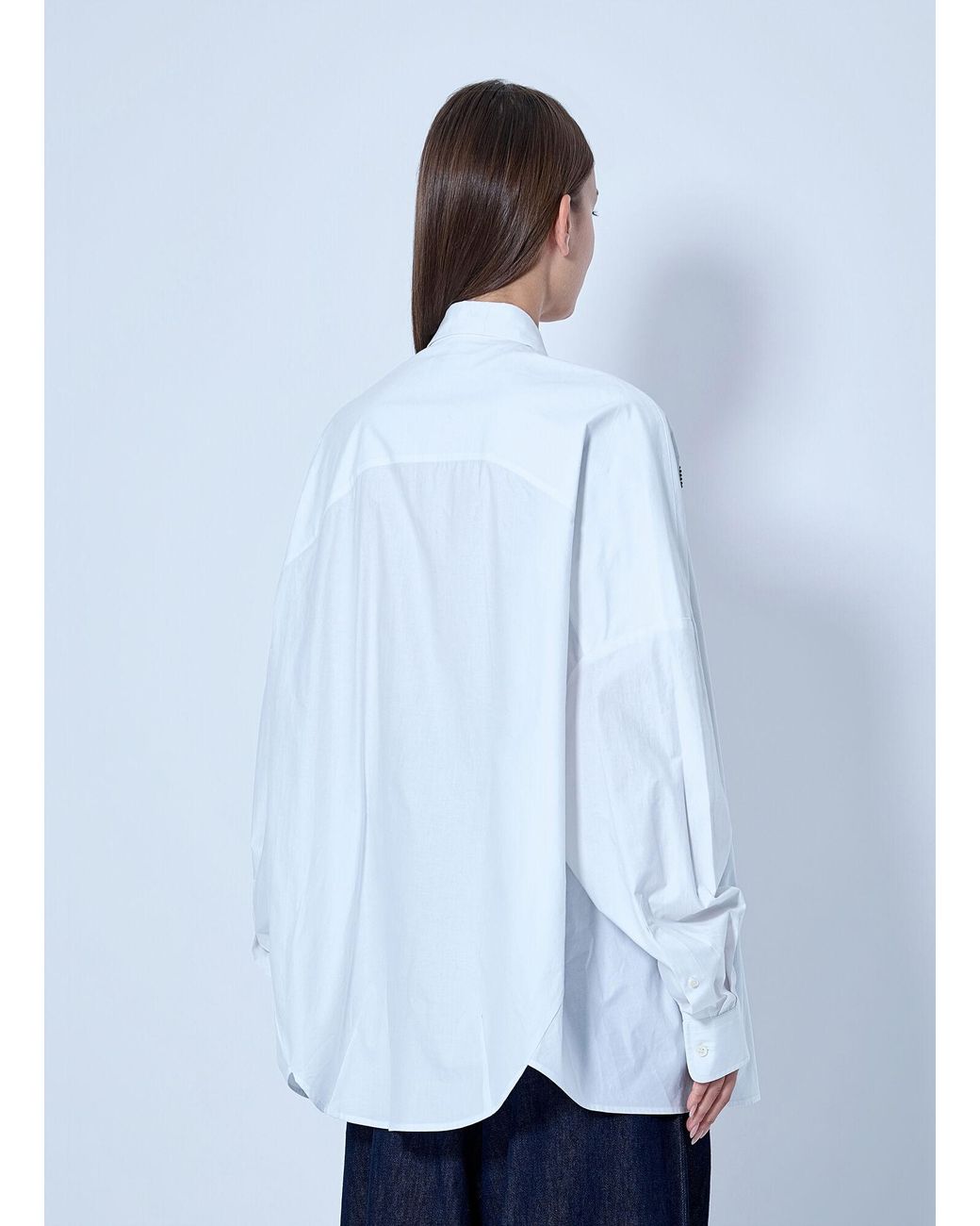 Dries Van Noten Blue Embroidered Casia Oversized Shirt