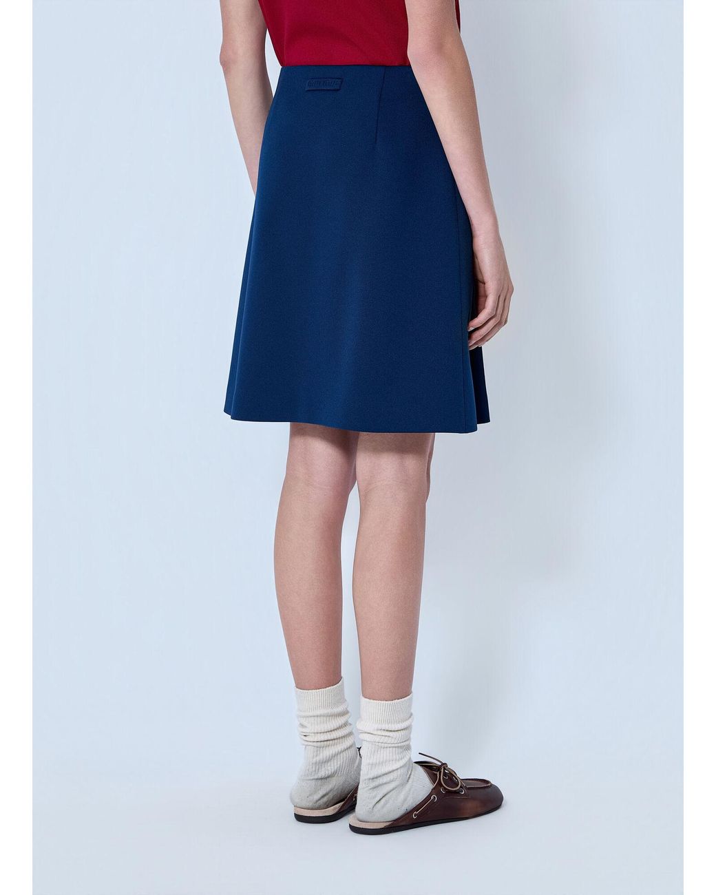Miu Miu Blue Technical Jersey Mini Skirt