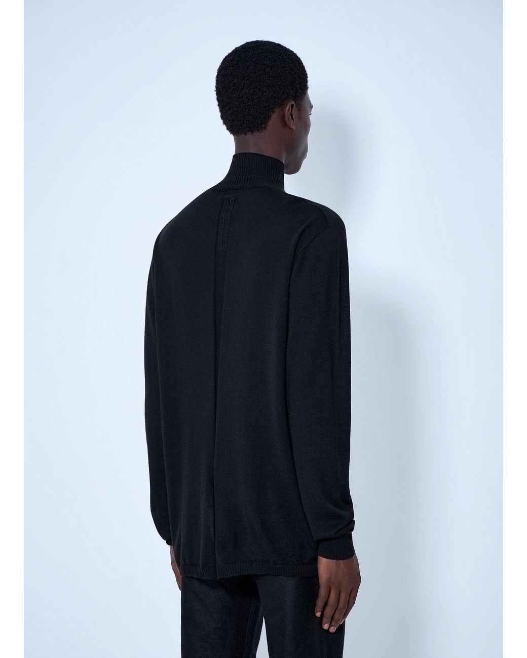 Rick Owens Blue Oversized Turtleneck Sweater for men