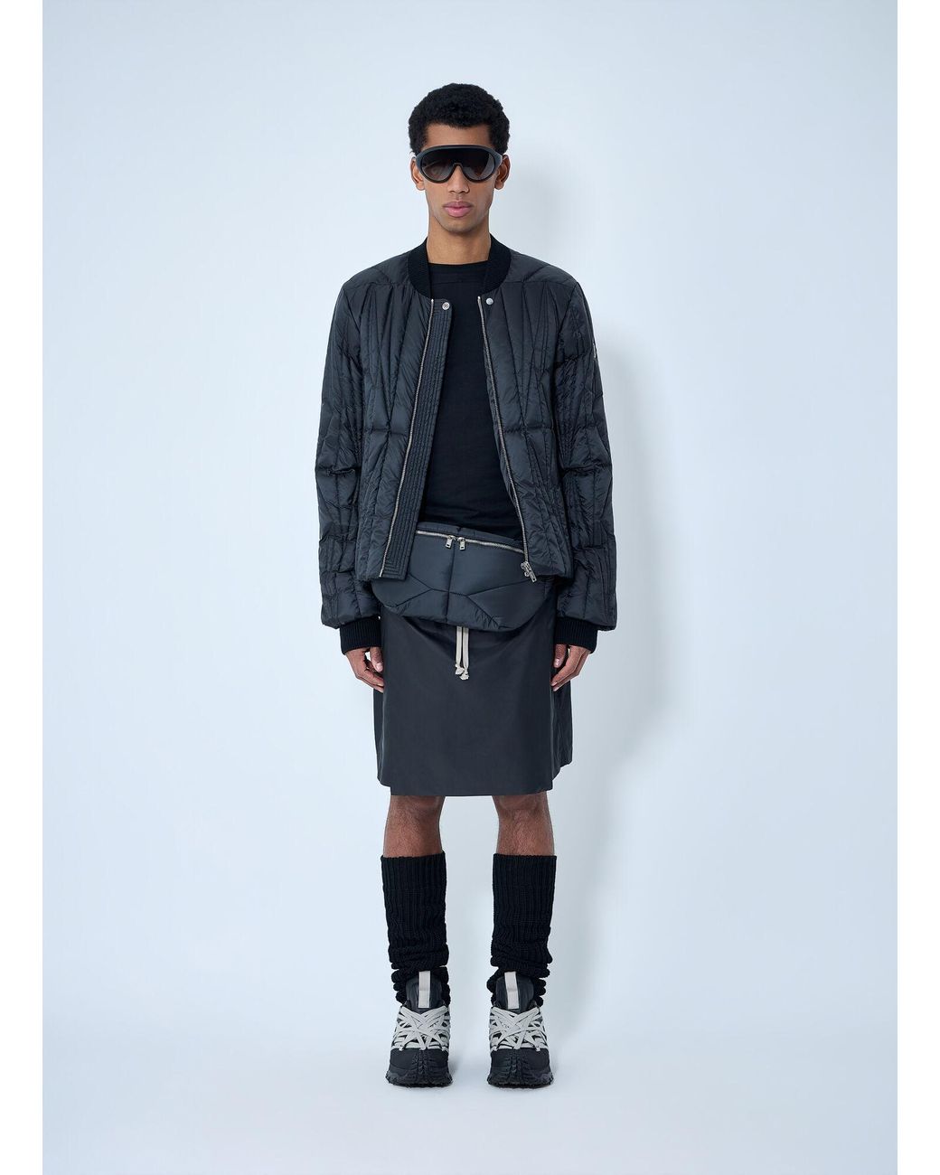 Moncler Blue Rick Owens Geocamo Flight Bomber Jacket