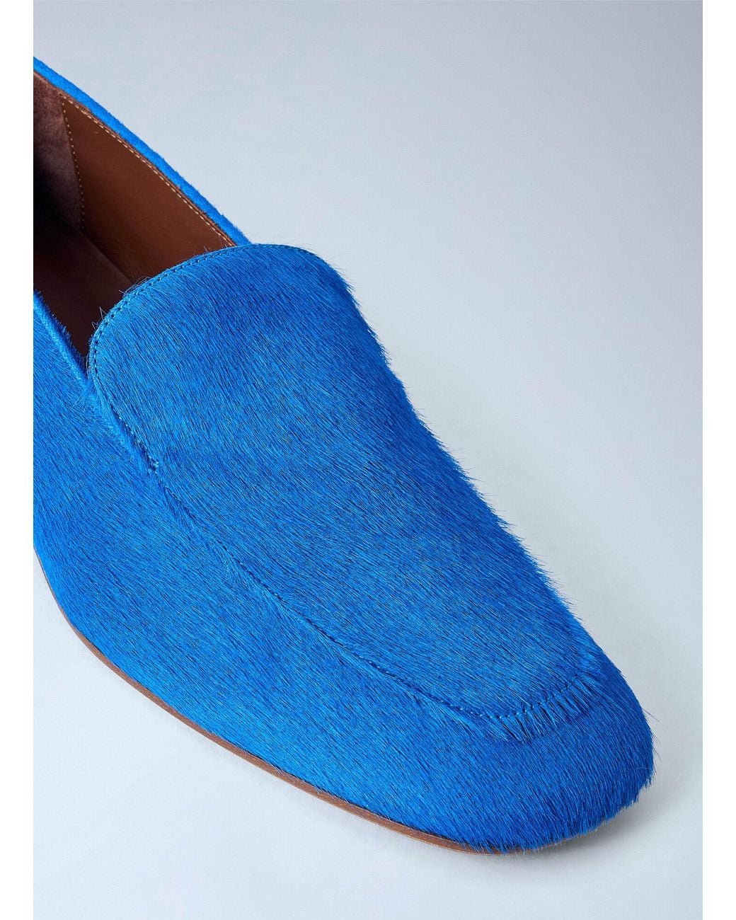 Dries Van Noten Blue Calf Hair Loafers