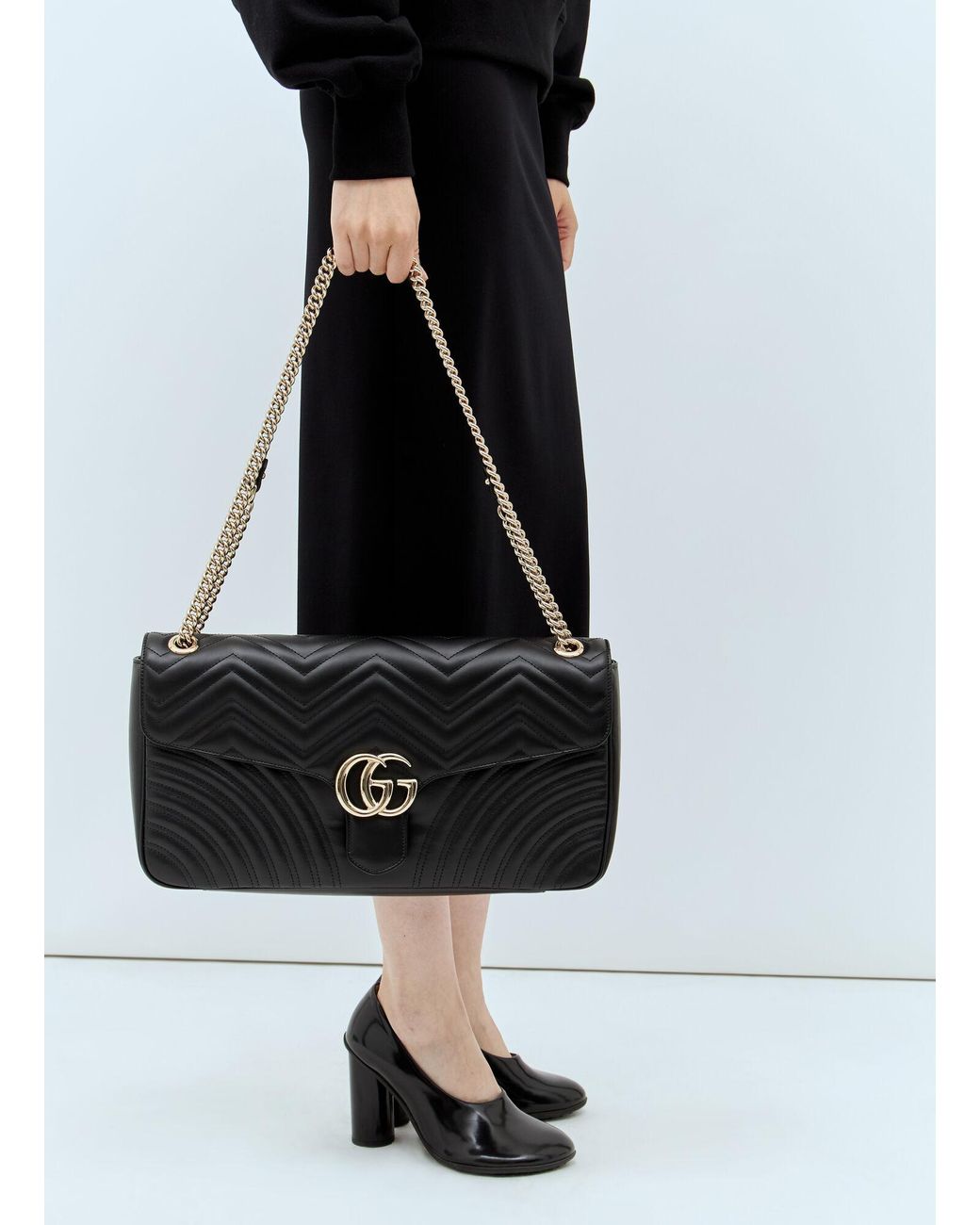 Gucci Gg Marmont Medium Shoulder Bag in Black Lyst Canada
