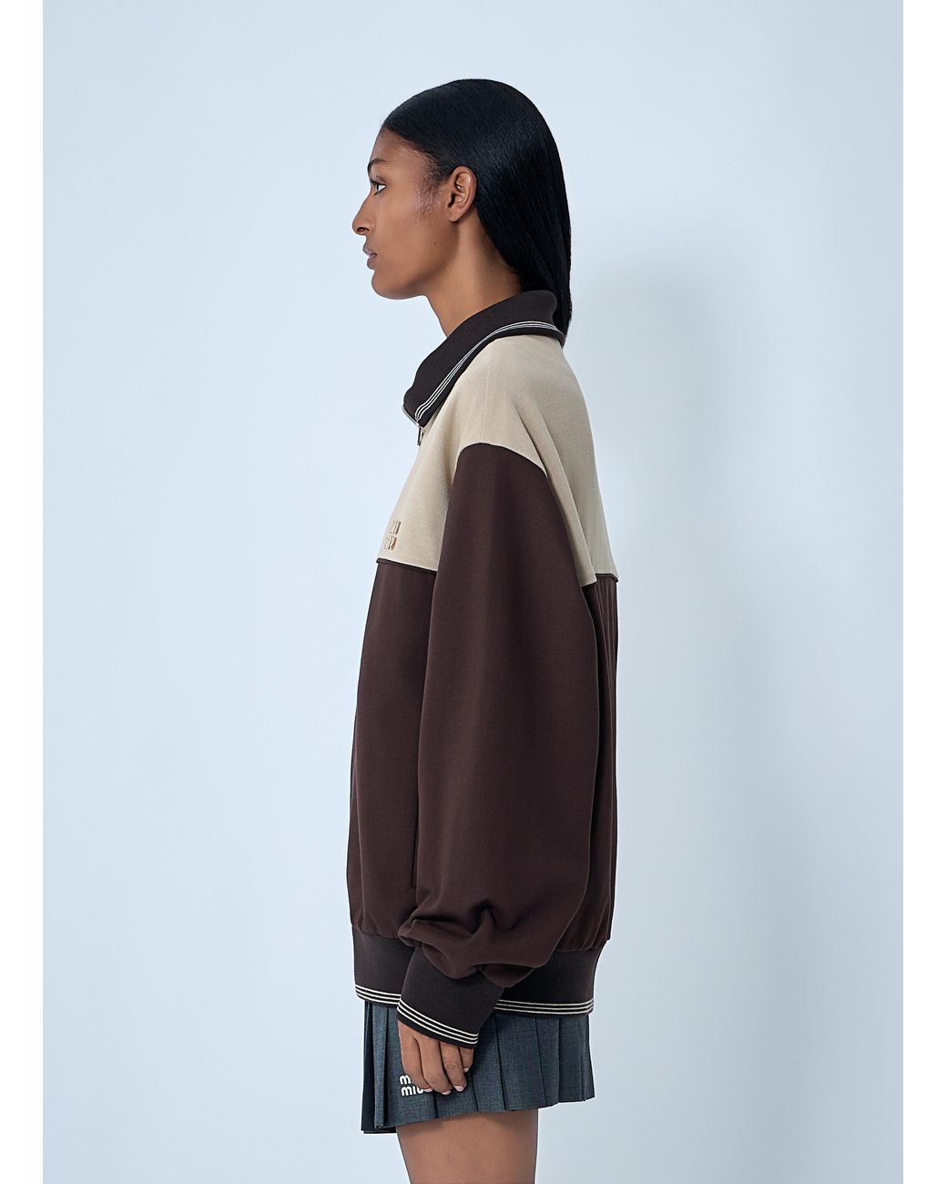 Miu Miu Gray Contrast Panel Jacket