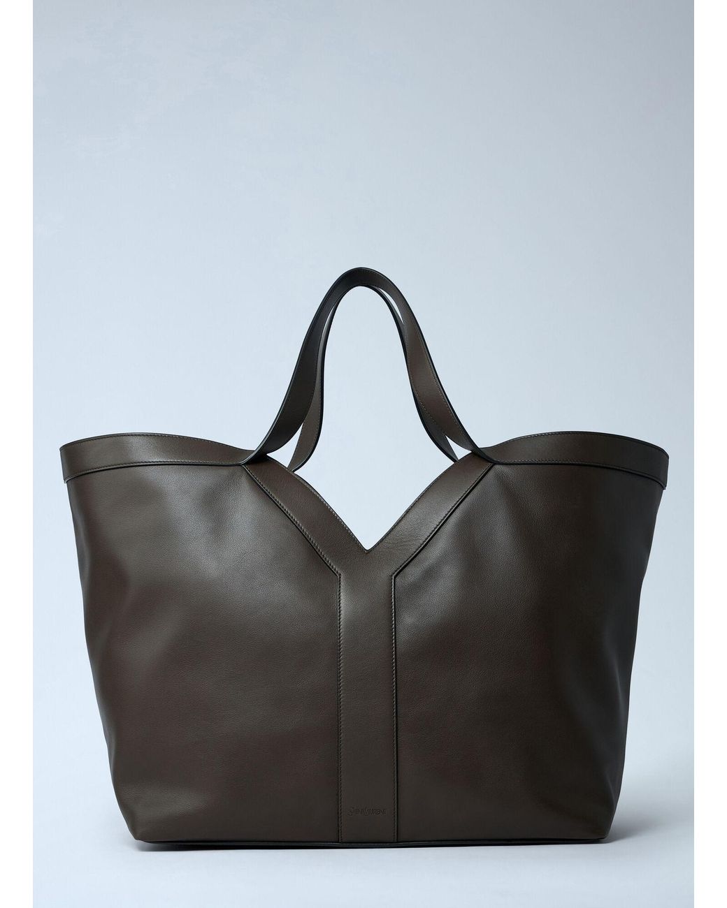 Saint Laurent Black Large Y-Shaped Leather Tote Bag