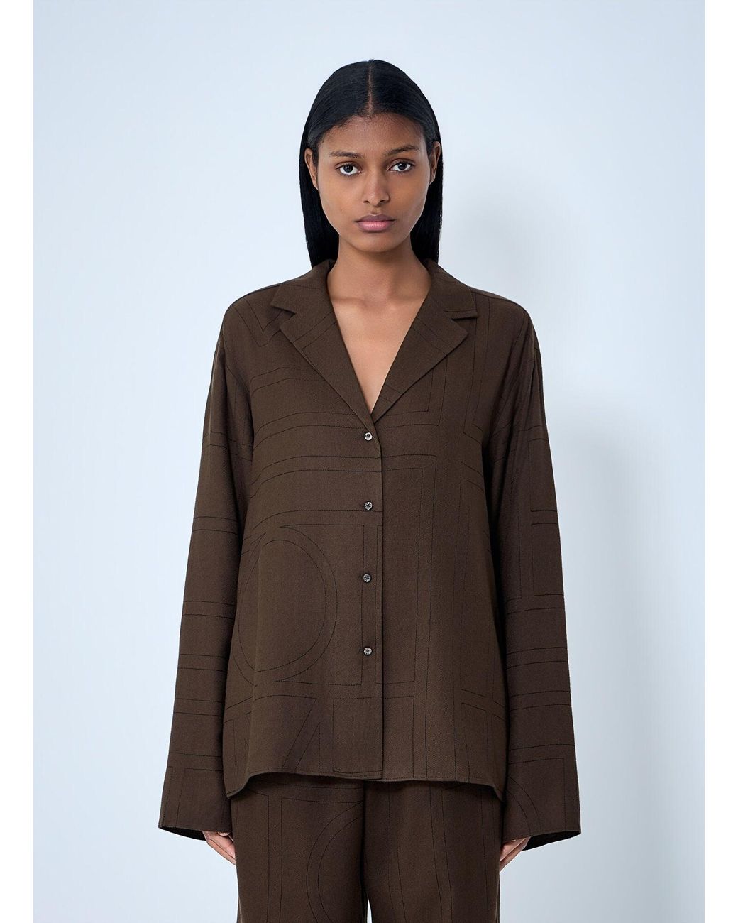 Totême Brown Monogram Shirt