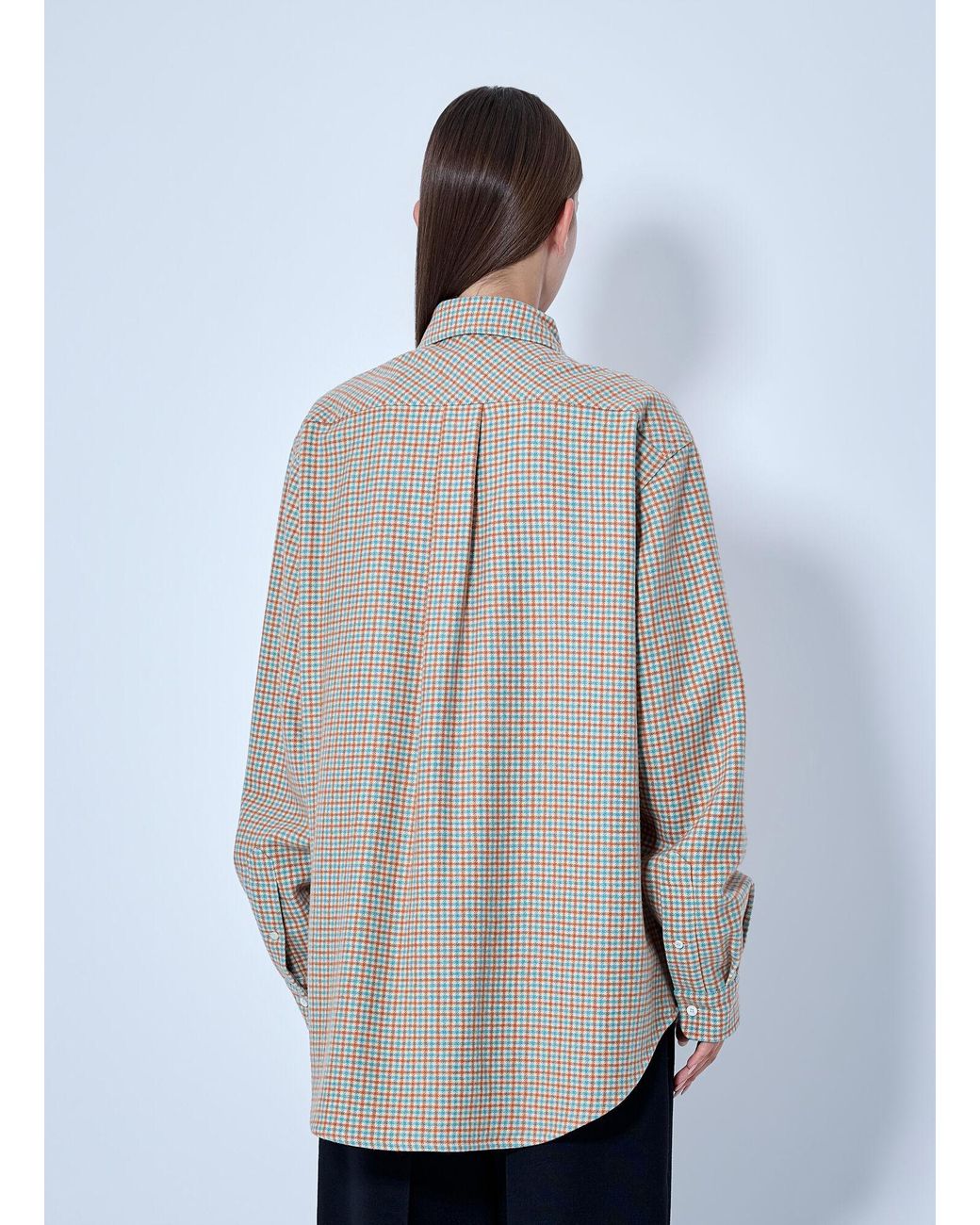 Miu Miu Gray Checked Cotton Shirt