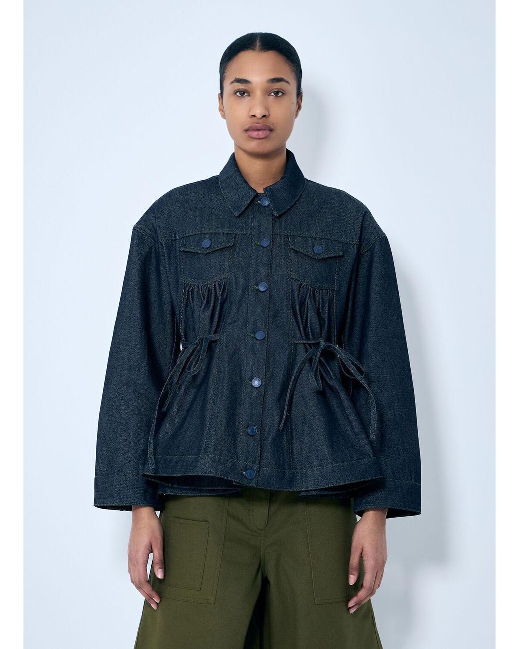 Cecilie Bahnsen Alice Denim Jacket in Blue | Lyst