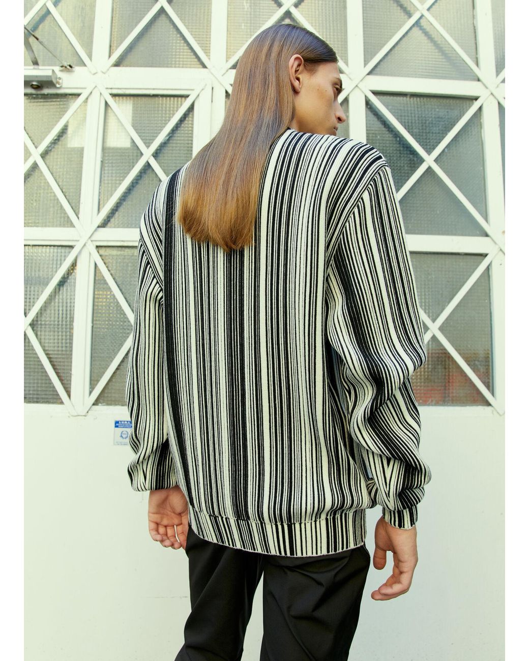 VTMNTS Green Glitched Knitted Sweater