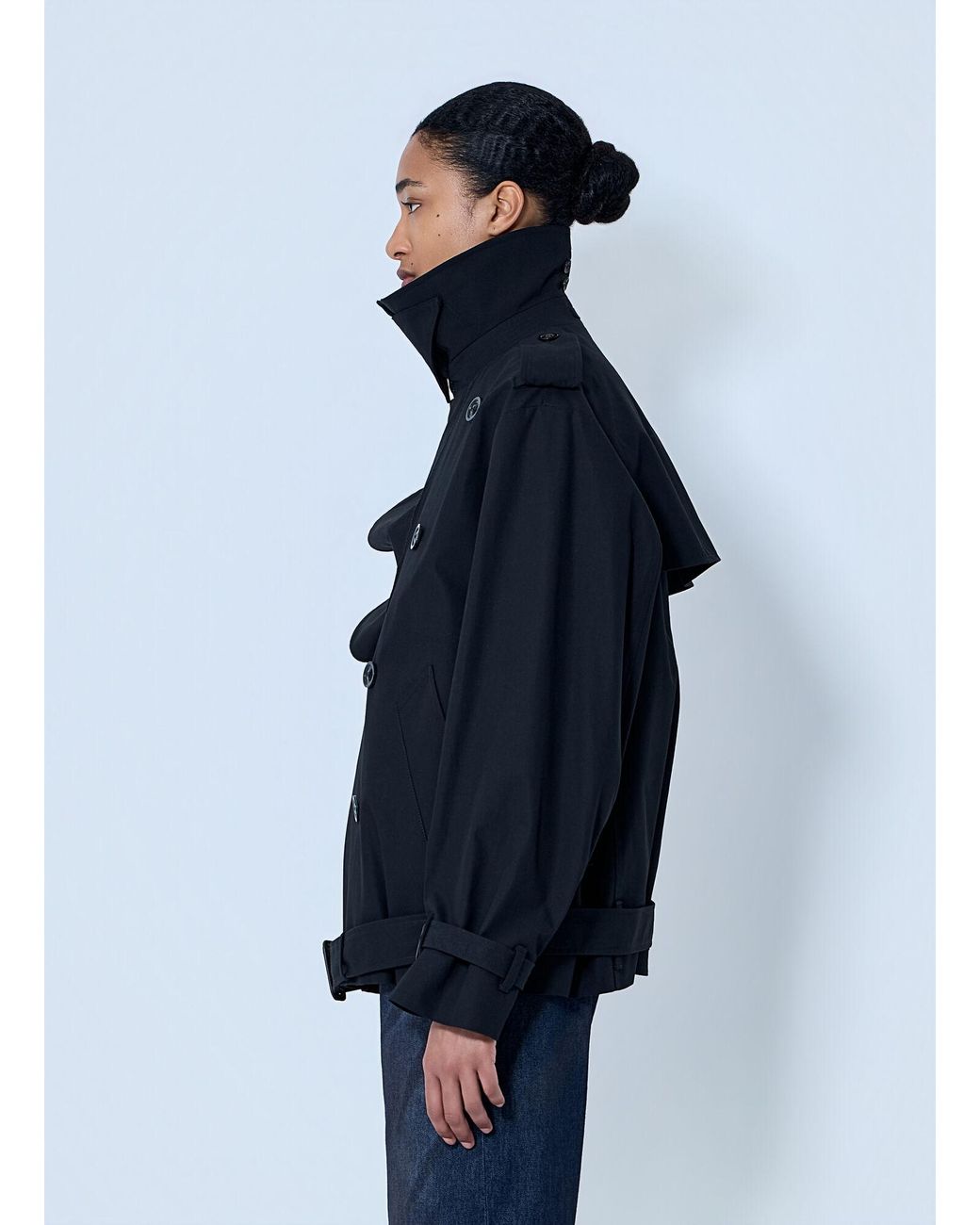 Maison Margiela Blue Double-Breasted High-Collar Jacket