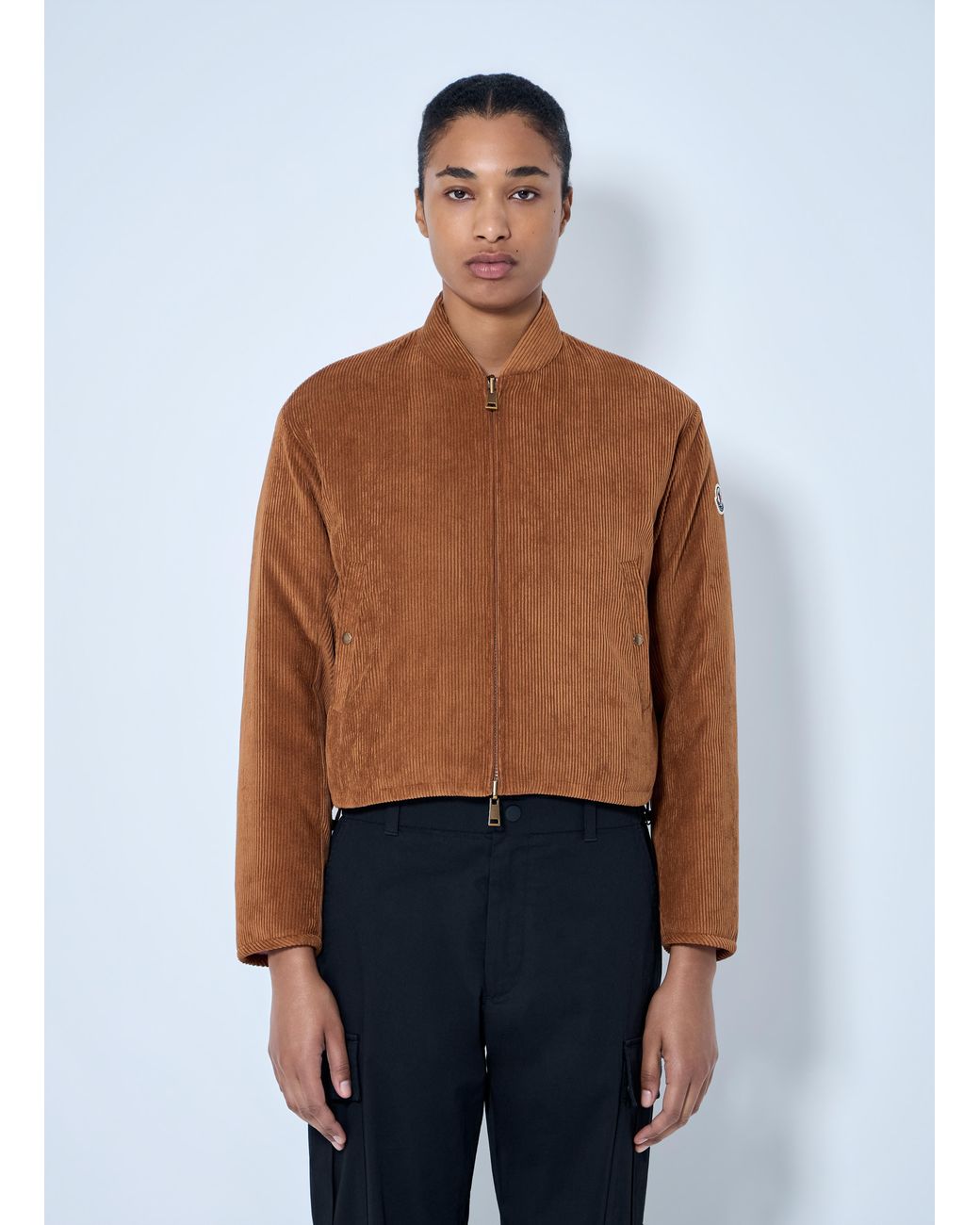Moncler Blue Blageon Corduroy Reversible Down Jacket