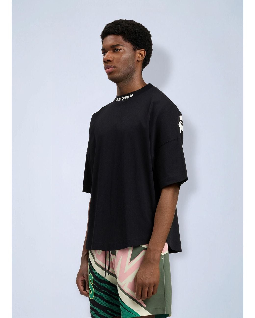 Palm Angels Black Classic Logo Over T-Shirt for men