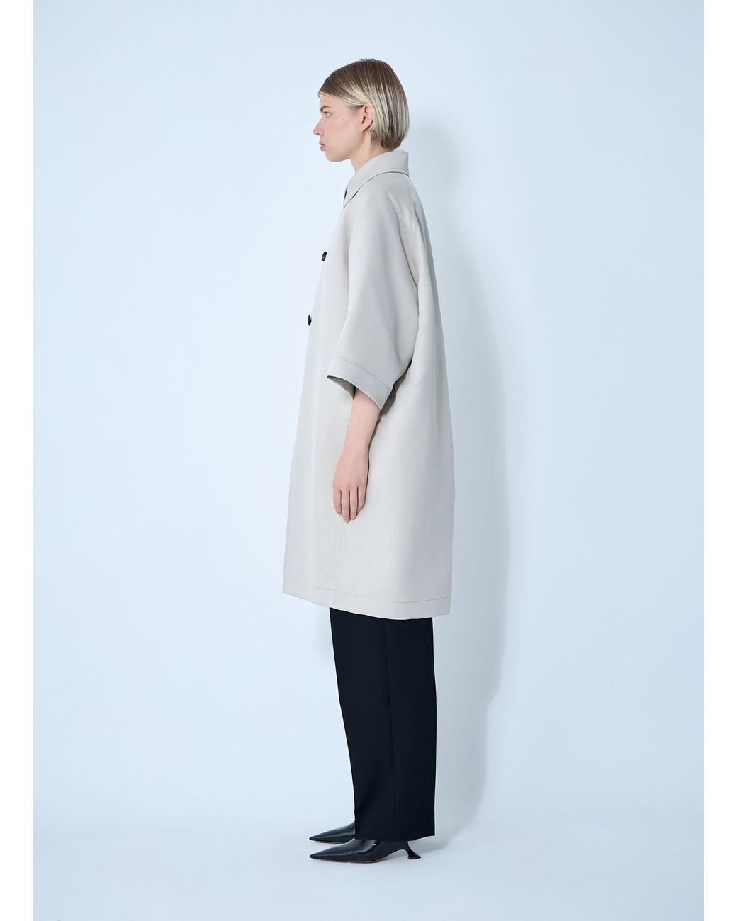 Bottega Veneta White Silk-And-Cotton-Blend Coat