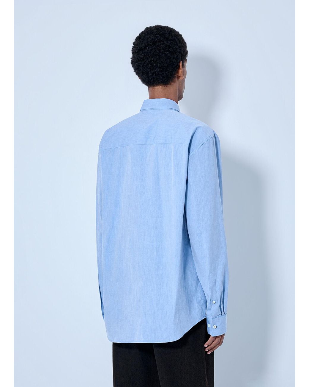 Dries Van Noten Blue Cilian Classic Cotton Shirt With Tie for men
