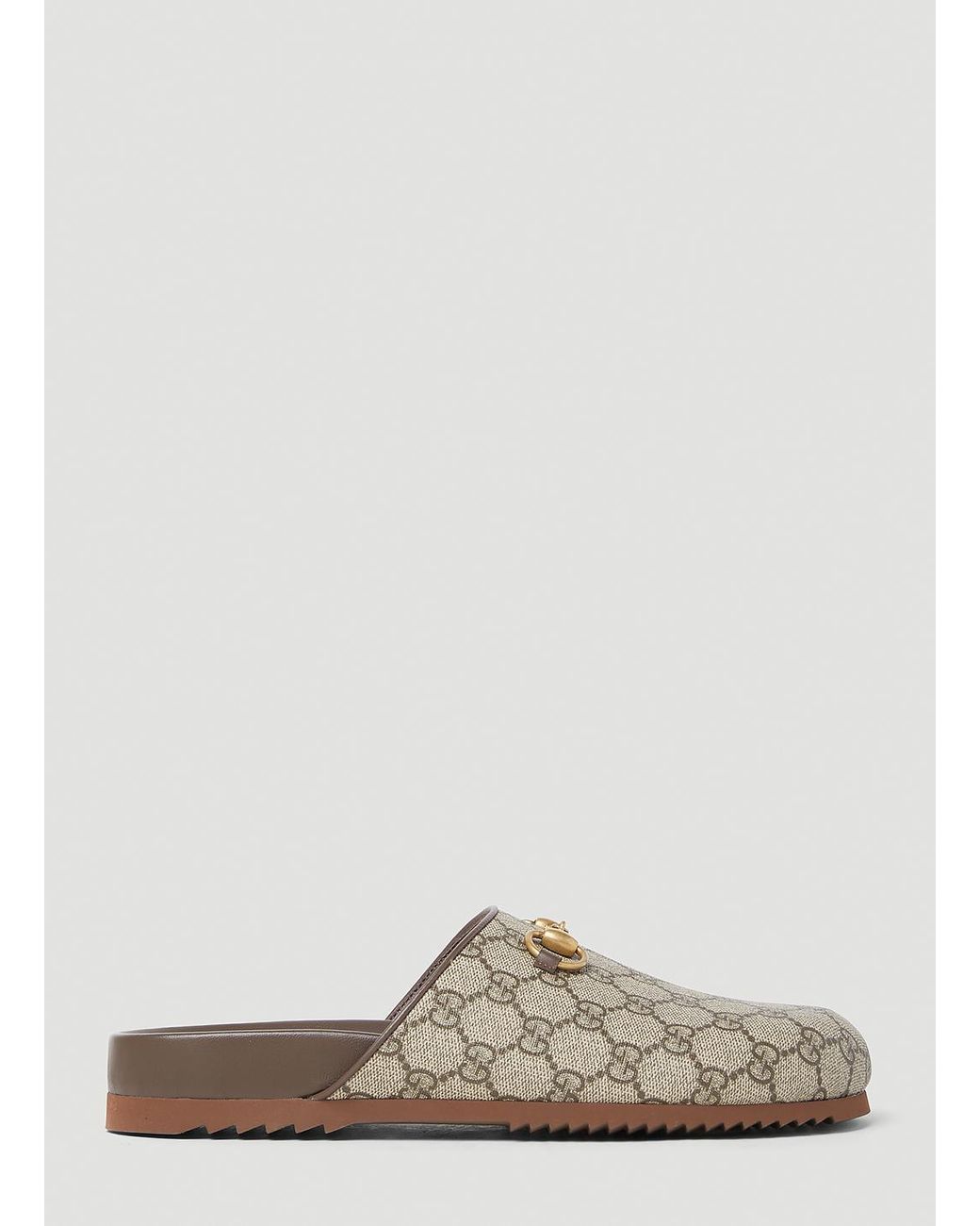 Gucci GG Supreme Horsebit Slipper Shoes in Brown | Lyst