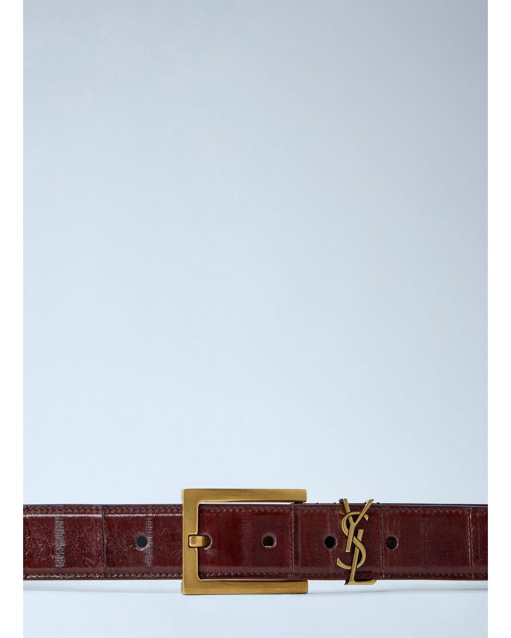 Saint Laurent Blue Logo Buckle Leather Belt