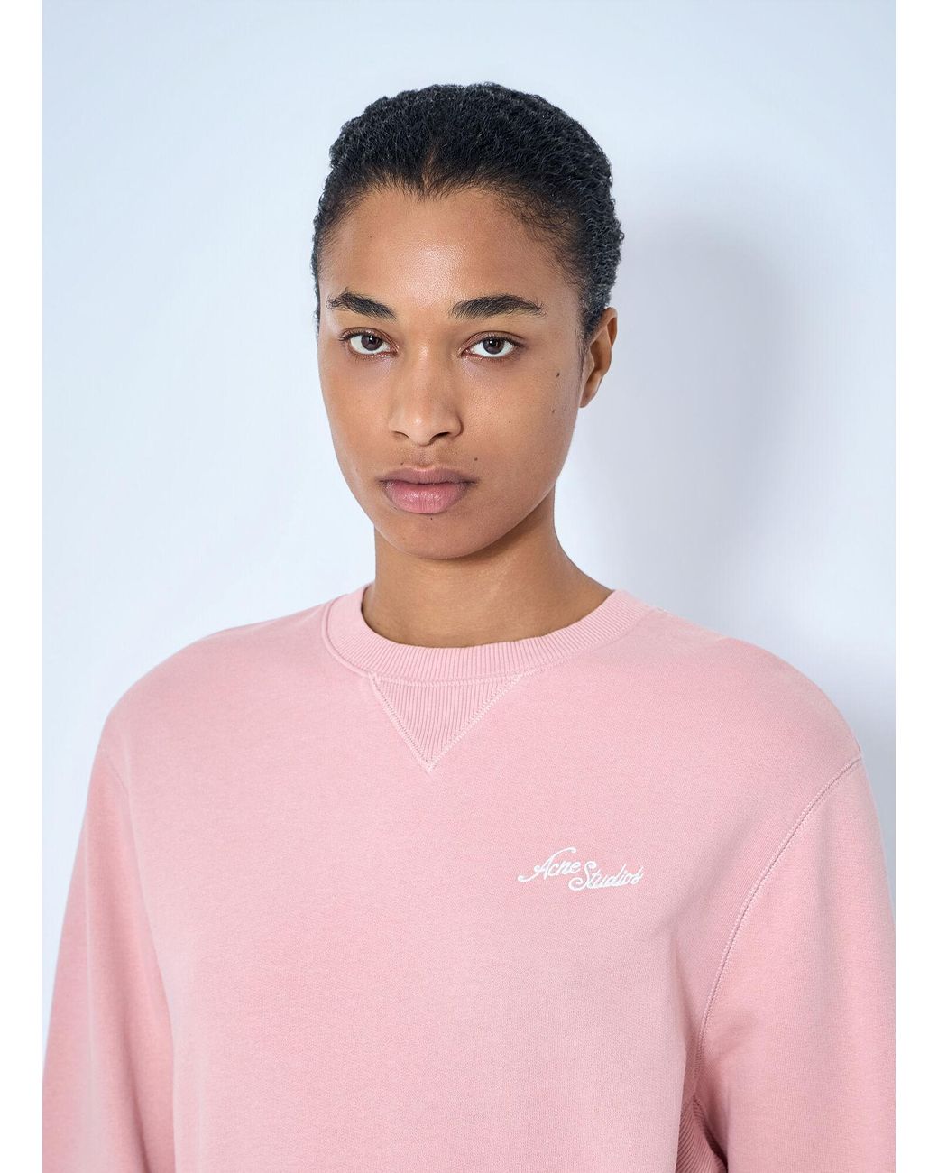 Acne Red Fleece Sweatshirt With Logo