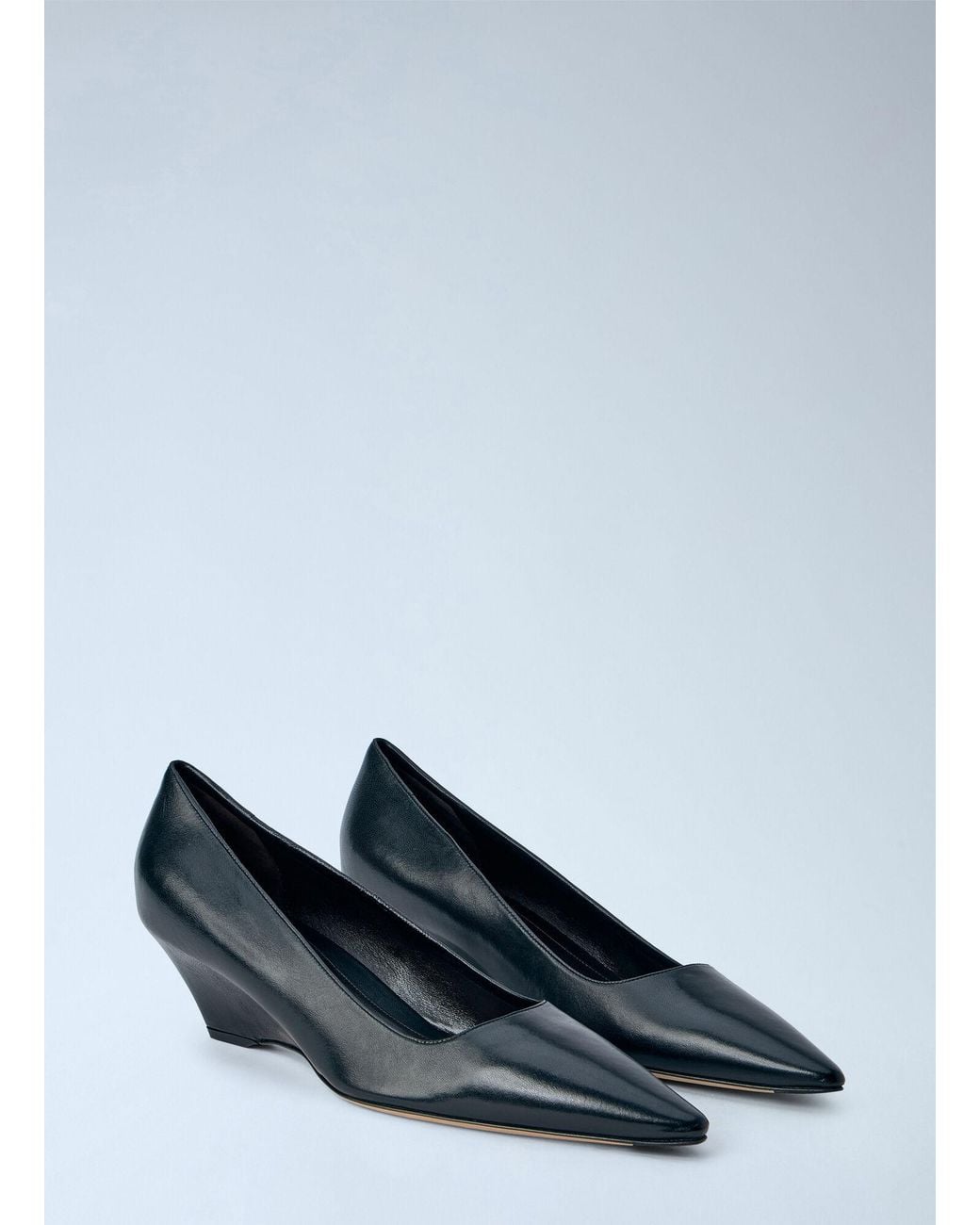 The Row Blue Liisa Wedge Heels