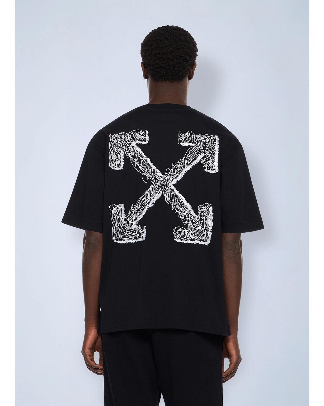 Off-White c/o Virgil Abloh Black Scribble Arrow Skate Logo T-Shirt for men