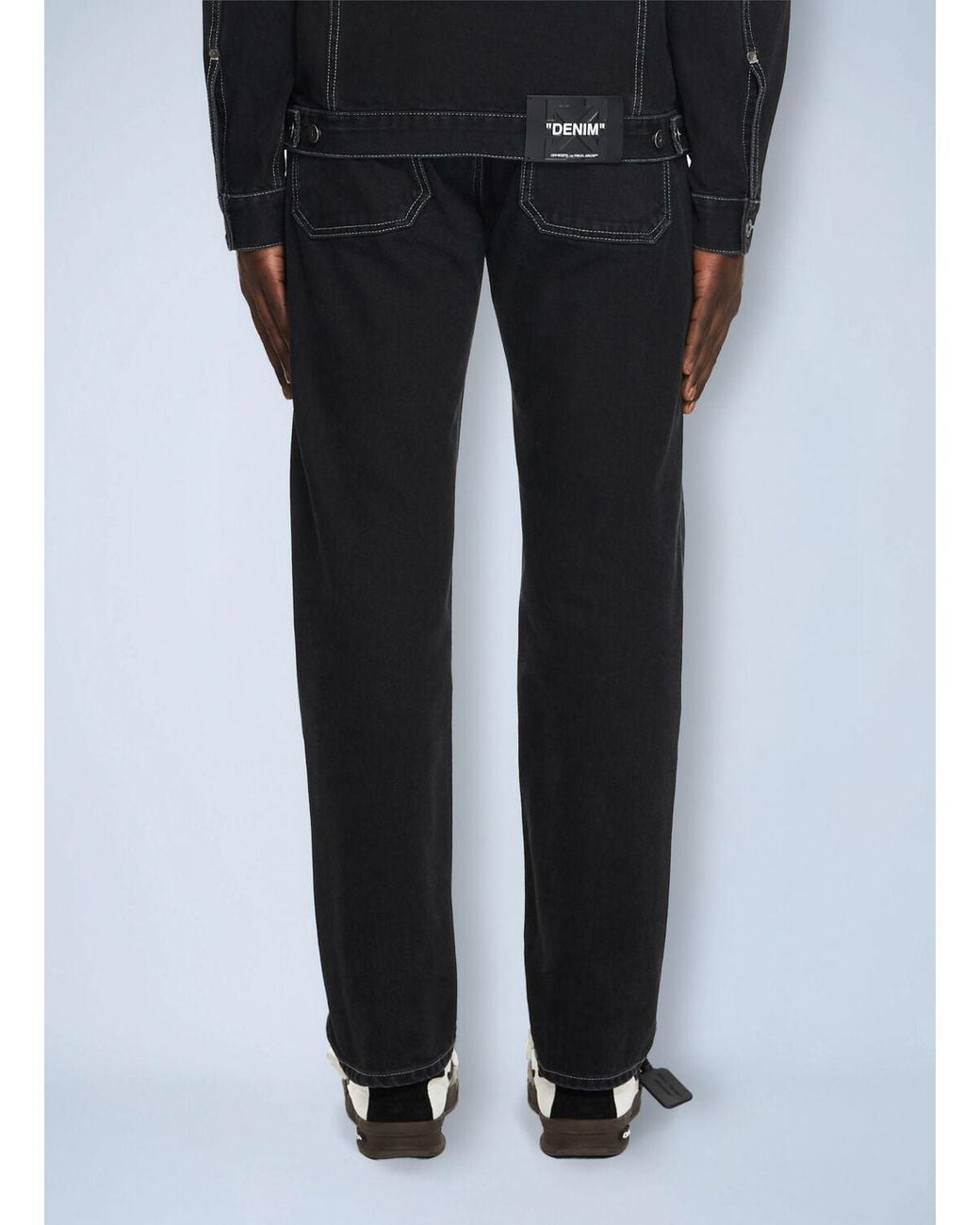 Off-White c/o Virgil Abloh Half Arrow Tapered Jeans in Black for Men | Lyst