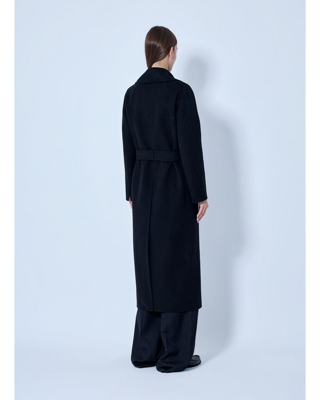 Max Mara Blue Belted Wool Coat