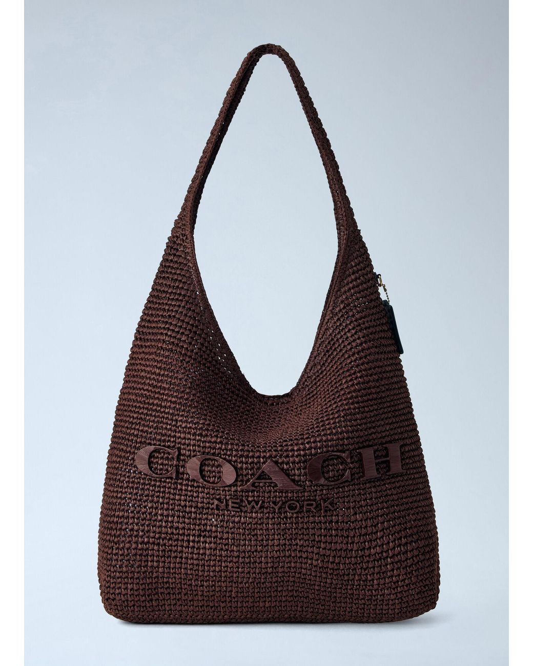 COACH Purple Refined Weave Straw Brooklyn Shoulder Bag 39