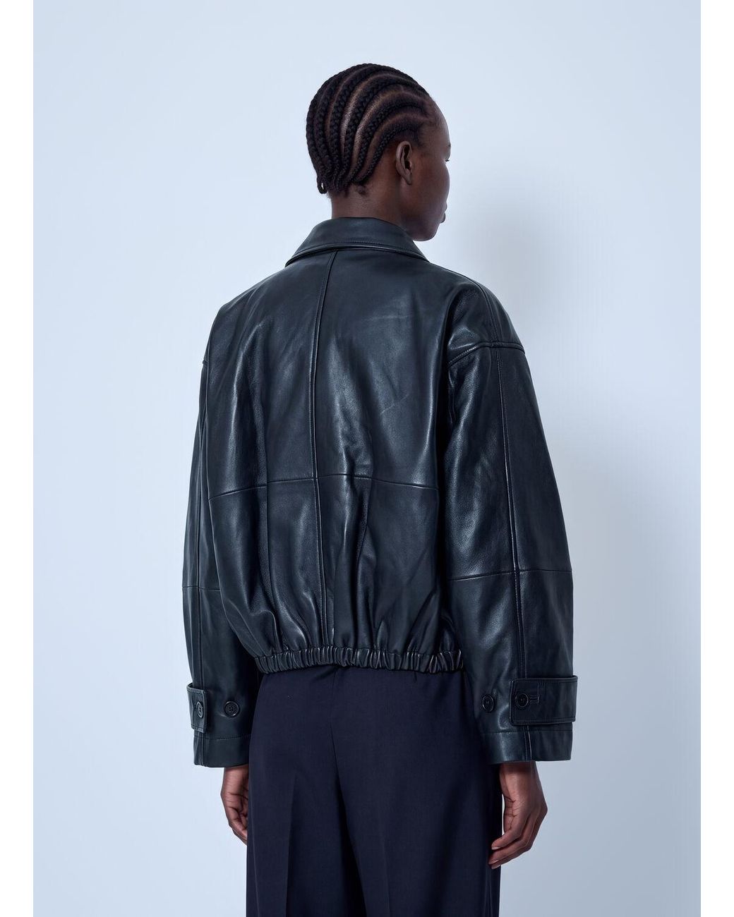 Rohe Blue Leather Blouson Jacket