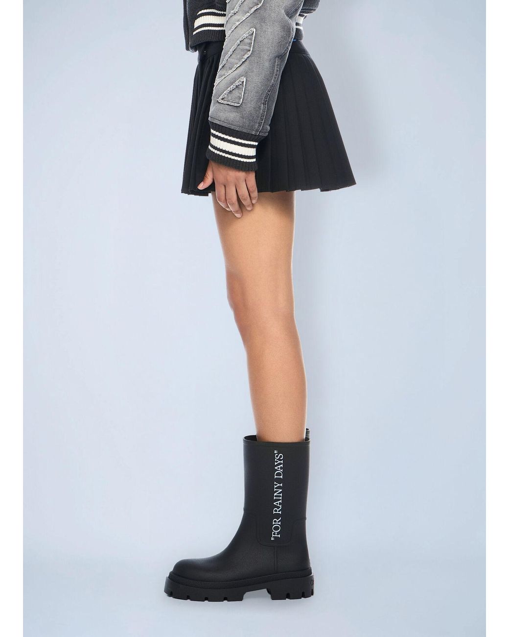 Off-White c/o Virgil Abloh Black Big Bookish Logo Pleated Skirt