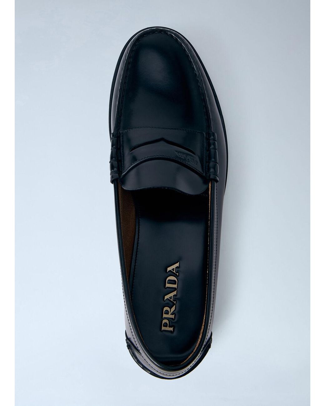Prada Black Leather Loafers for men