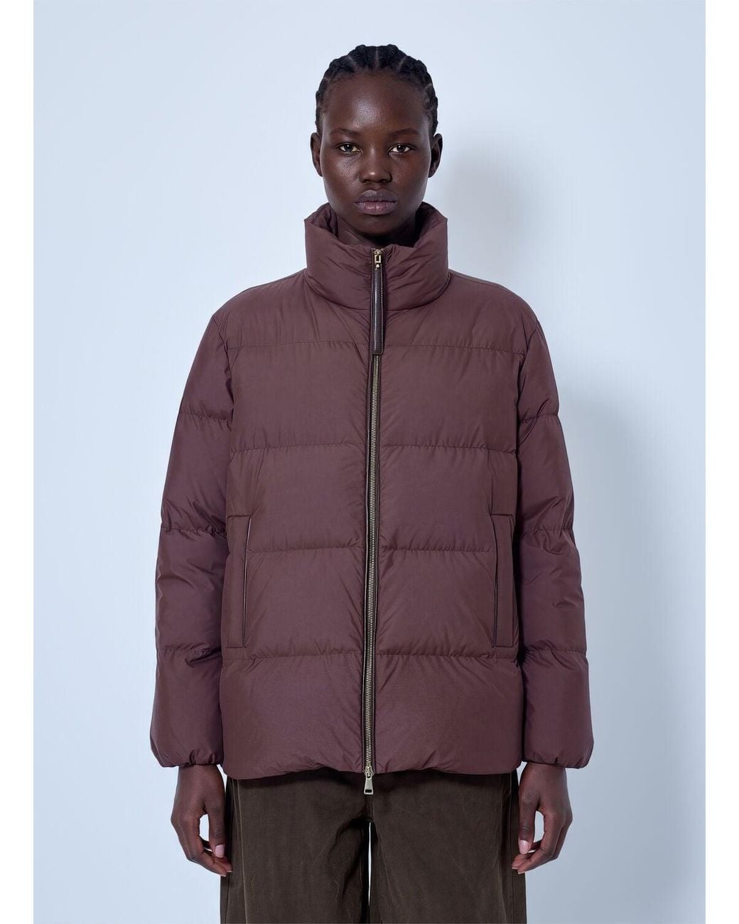 Moncler Purple Vivantesse Short Down Jacket