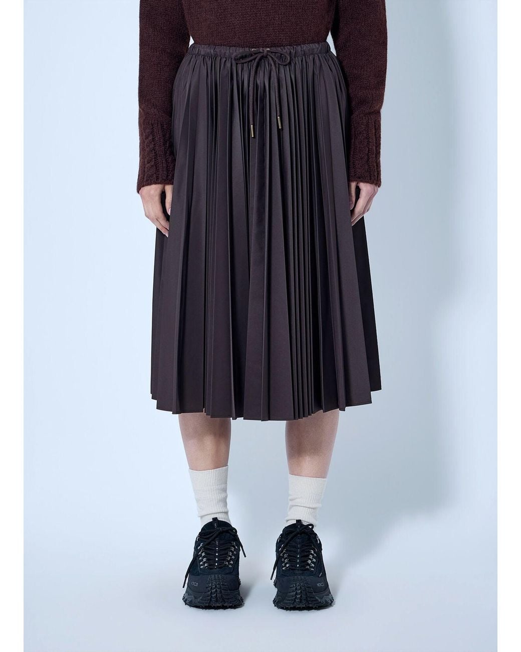 Moncler Blue Pleated Midi Skirt