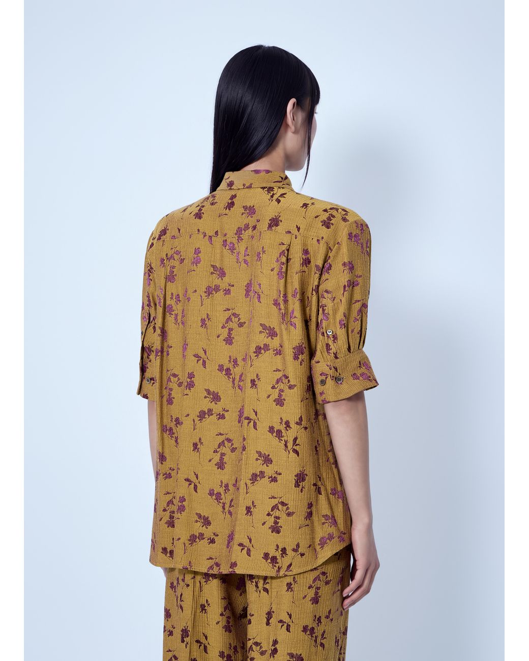 Dries Van Noten Blue Floral Patterned Button-Down Shirt