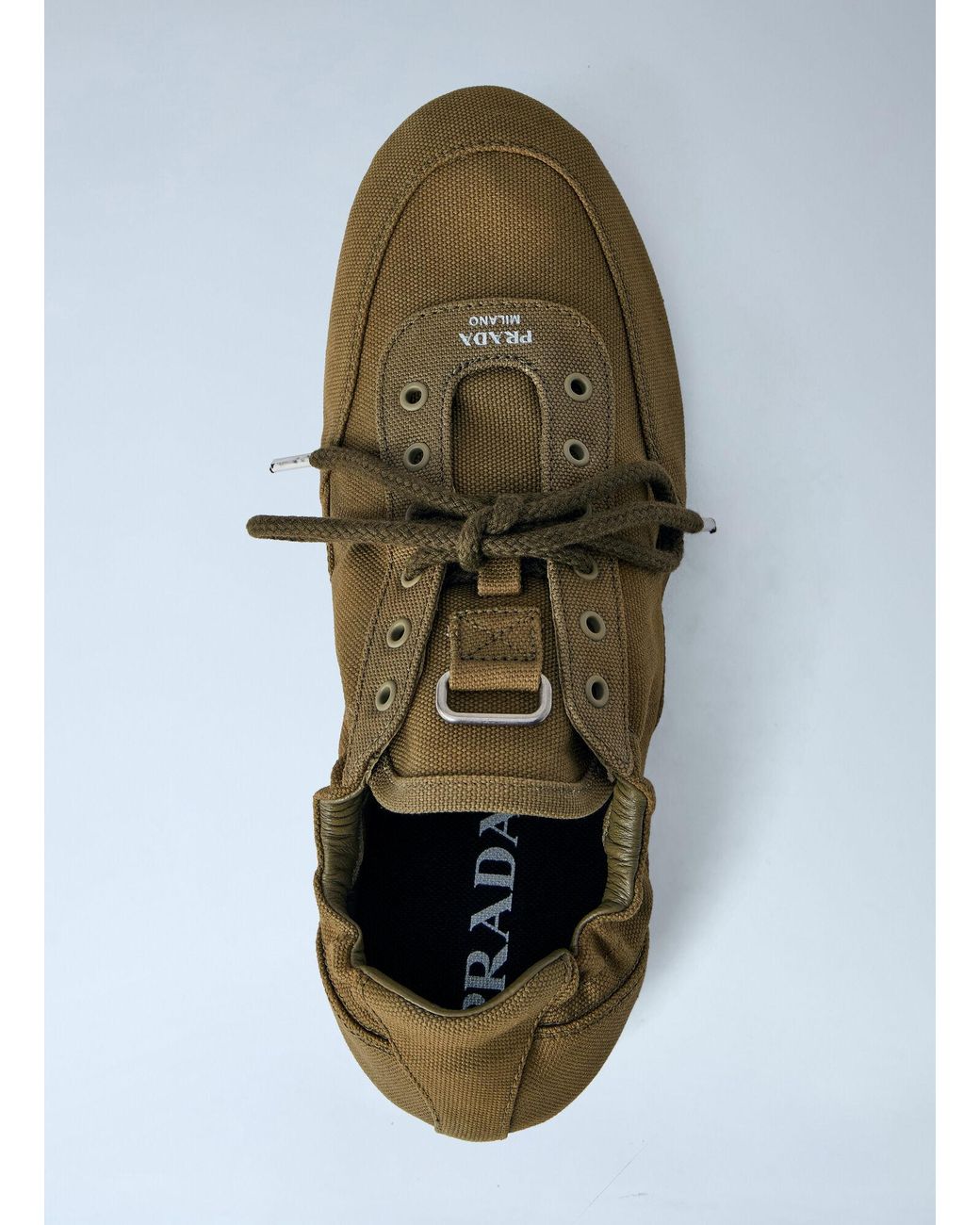 Prada Green Collapse Canvas Sneakers