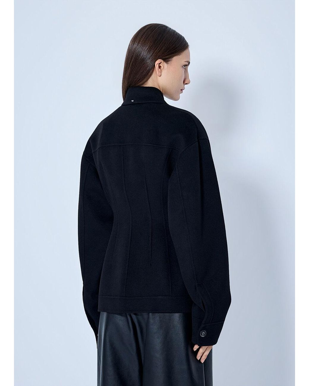 Sportmax Blue Structured Button-Down Jacket