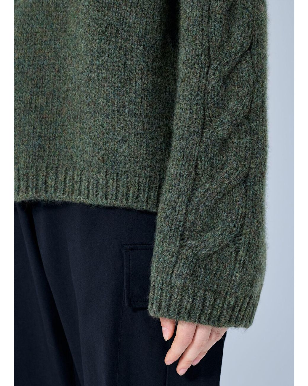 Moncler Green Zipped Knit Sweater