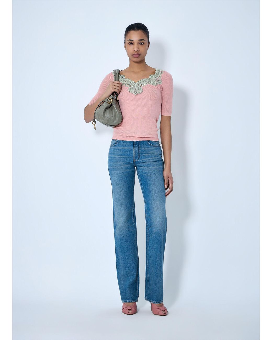 Chloé Blue Chloé Straight-Leg Denim Jeans