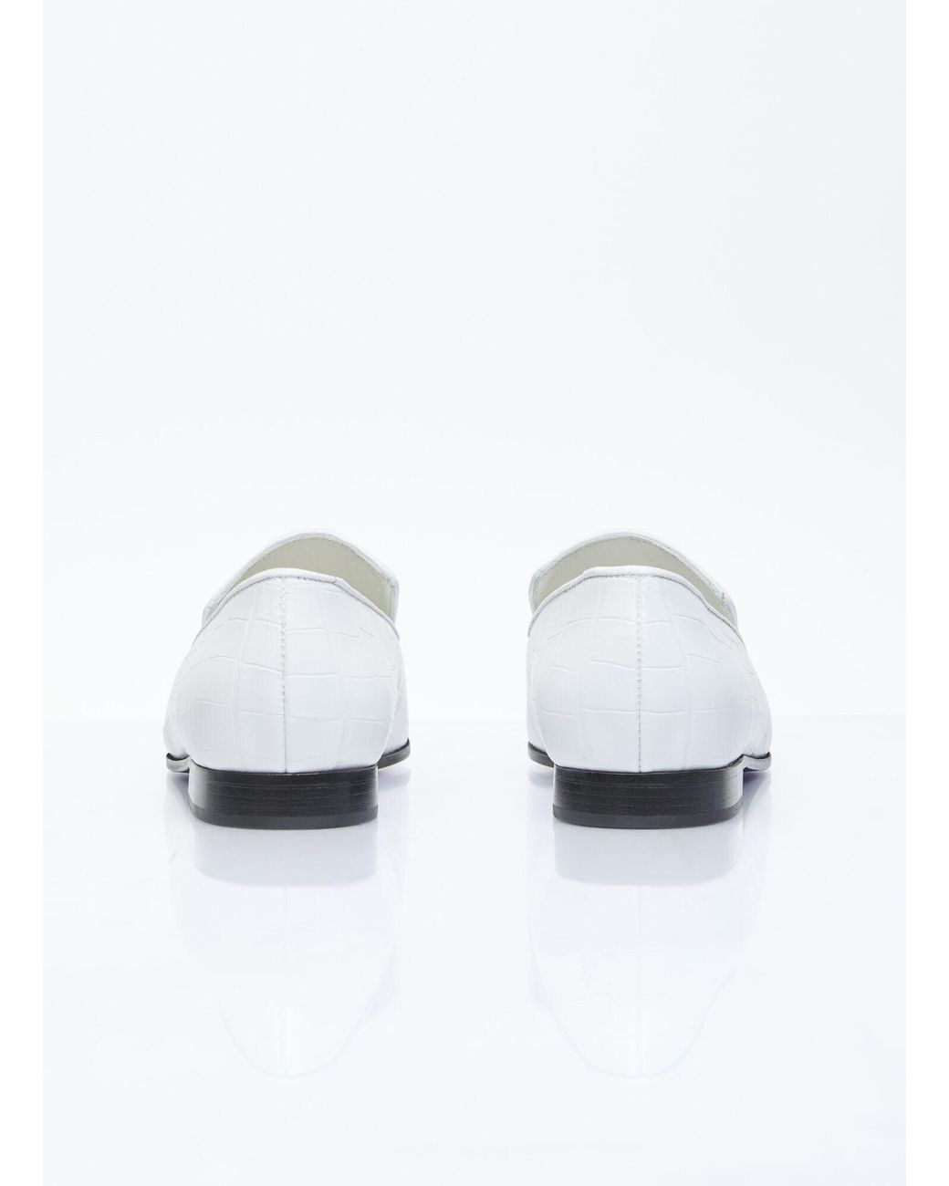 Totême White Croco Oval Loafers