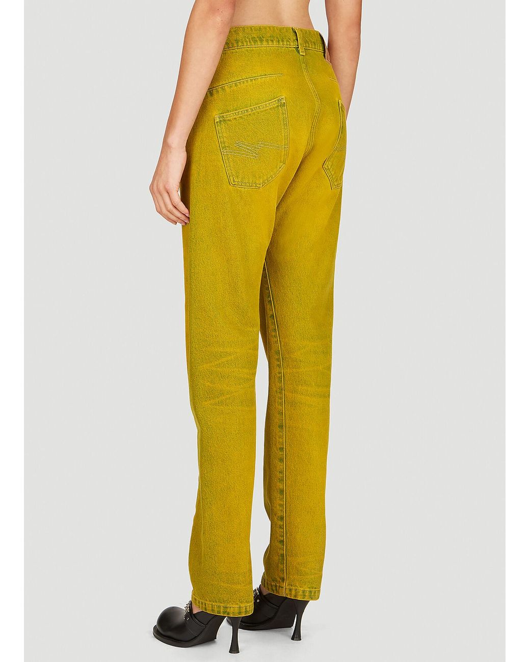 Martine Rose Yellow Twist Seam Jeans
