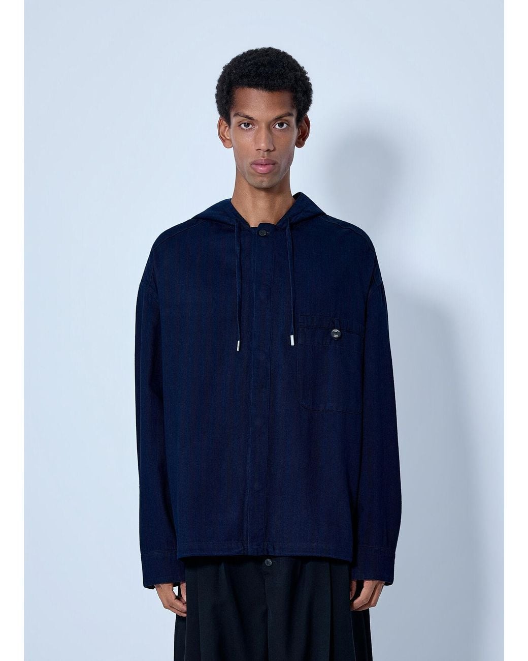 Jacquemus Blue La Chemise Denim Chevron Jacket for men