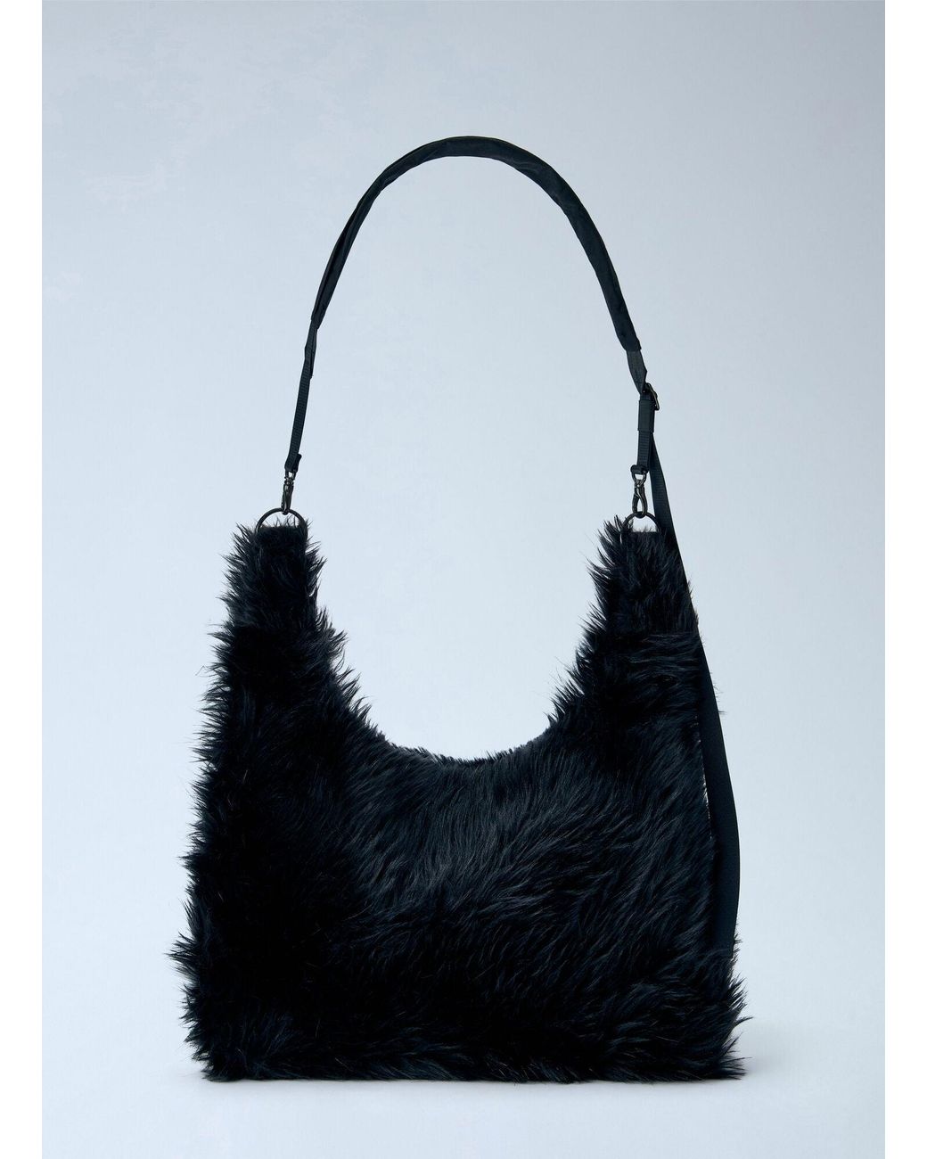 Yohji Yamamoto Black 3 Way Shoulder Strap Fur Bag
