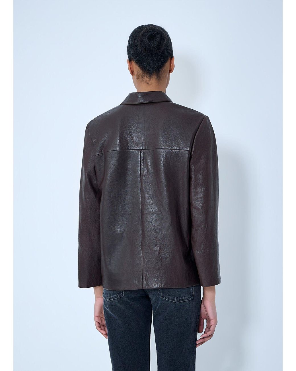 Saint Laurent Gray Leather Jacket