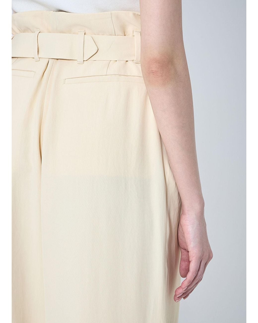 Dries Van Noten White Belted Pants