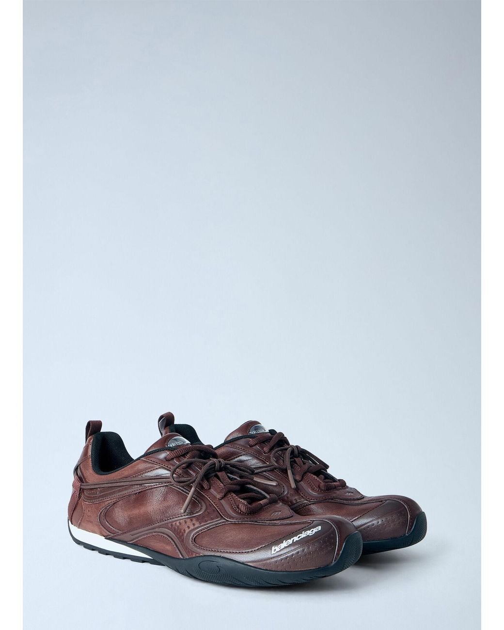 Balenciaga White Radar Leather Sneakers for men