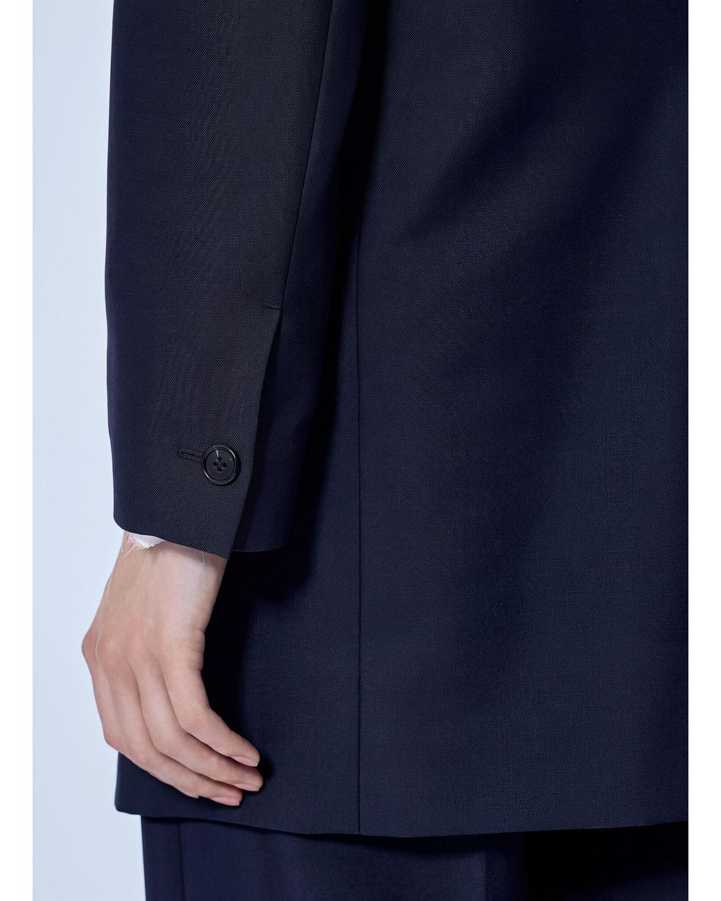 Jil Sander Blue Single-Breasted Wool Blazer