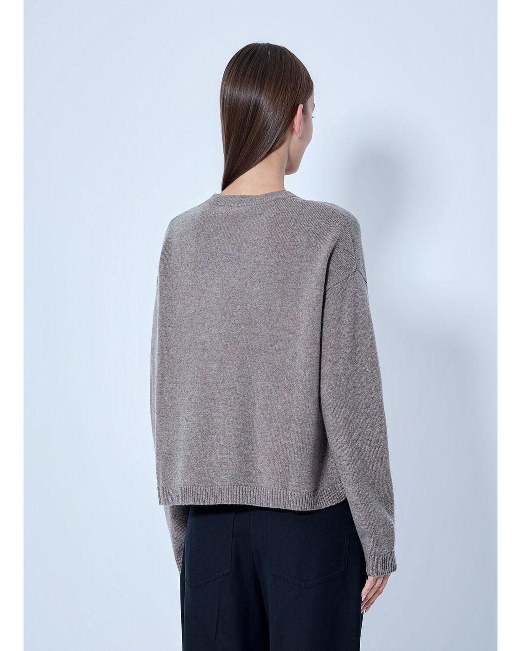 Max Mara Gray Button Placket Knit Sweater