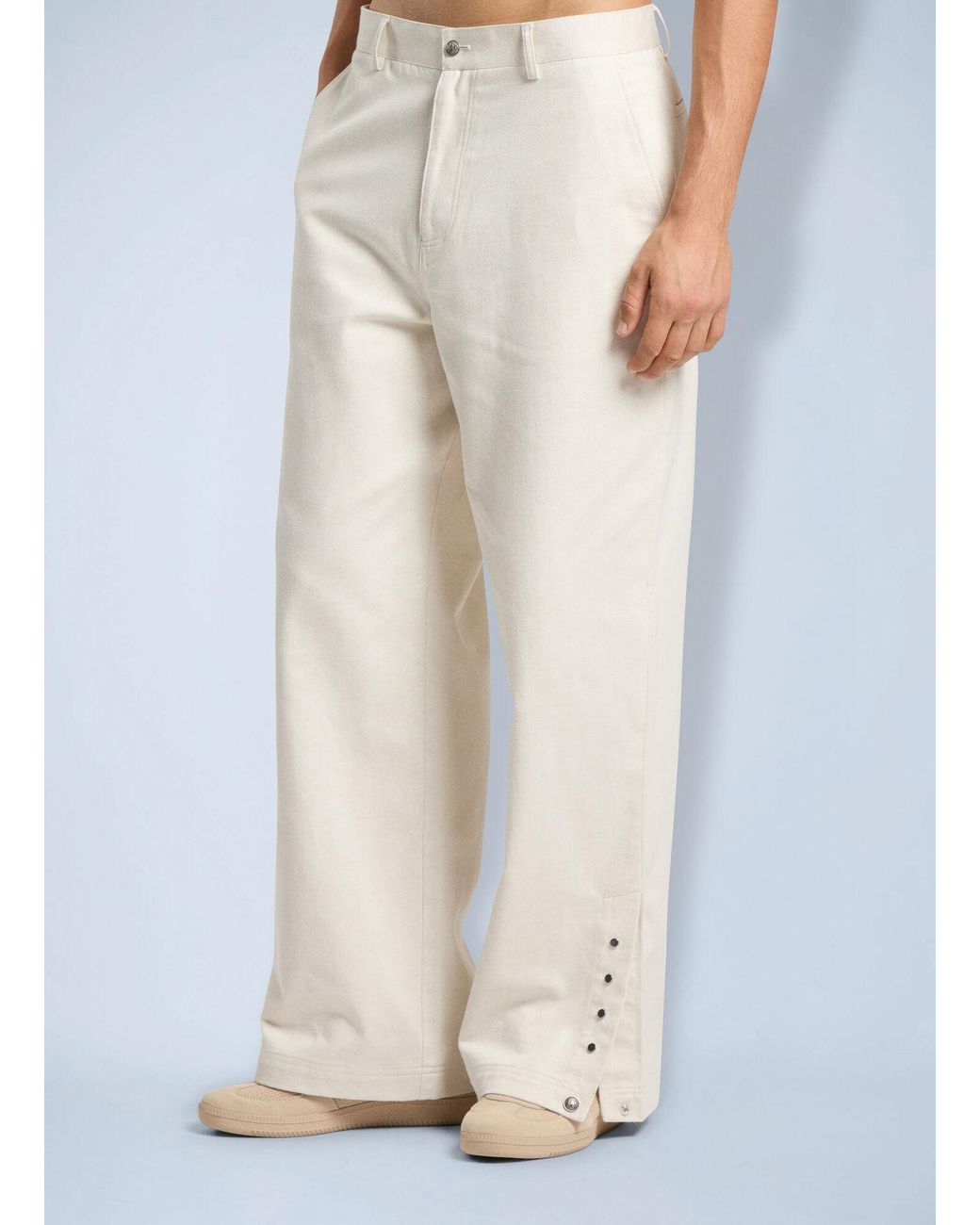 Palm Angels White Palm Tree Loose Trousers for men