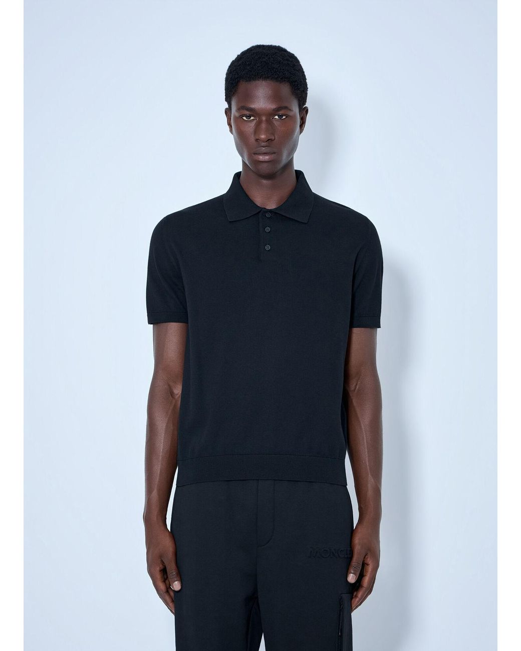 Moncler Blue Piqué Polo Shirt for men