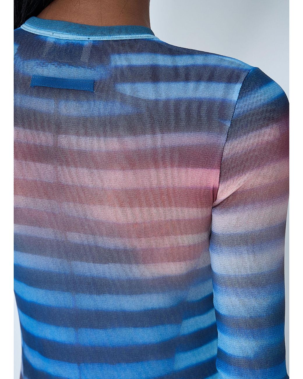 Jean Paul Gaultier Blue Air Mesh Maxi Dress